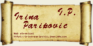 Irina Paripović vizit kartica